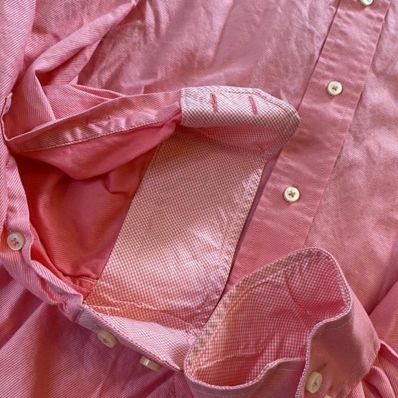 Tommy Hilfiger Y2K salmon pink button down shirt lion crest logo - Picture 5 of 9